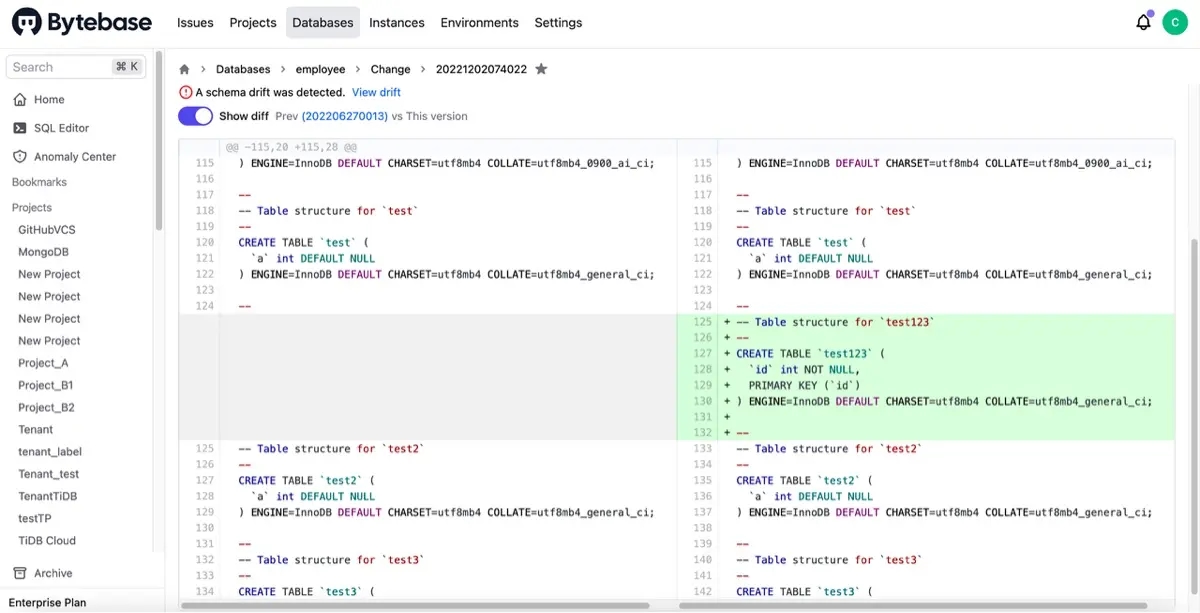 bytebase-change-diff